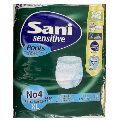 حفاضات شورت ساني سينسيتف لكبار السن مقاس XL (10 قطع)